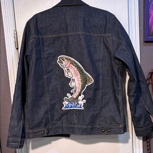 Tellason Dark Denim Jacket with filson Fish Patch- made in USA